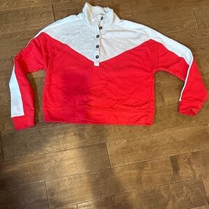Evereve Red and Cream Sweatshirt